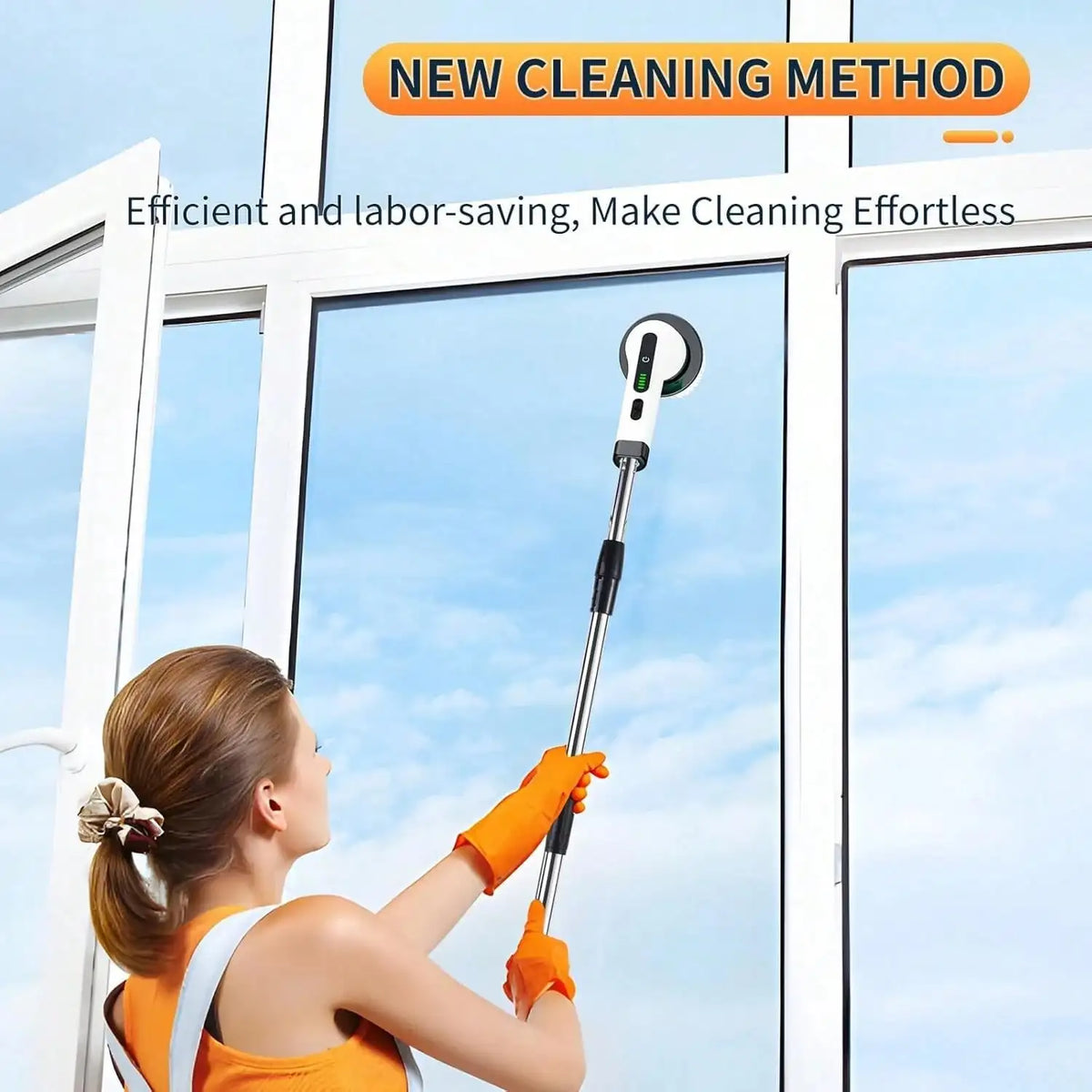 Electric Bathroom Cleaning Brush, Cordless Spin Scrubber Full Body Waterproof IPX7 With Adjustable Handle, 8 Replaceable Brush Heads For Bathtub/Kitchen/Window/Home.