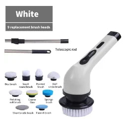 Electric Bathroom Cleaning Brush, Cordless Spin Scrubber Full Body Waterproof IPX7 With Adjustable Handle, 8 Replaceable Brush Heads For Bathtub/Kitchen/Window/Home.